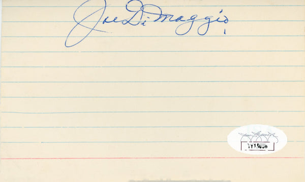 Joe DiMaggio Autographed 3x5 Card (JSA)