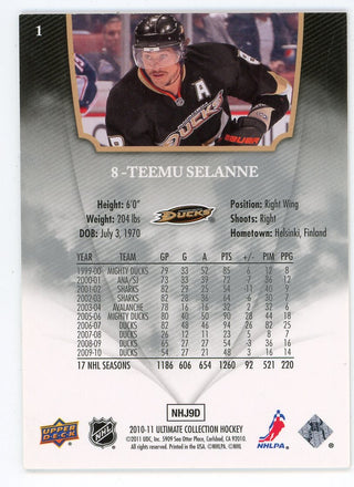Teemu Selanne 2010-11 Upper Deck Ultimate Collection #1
