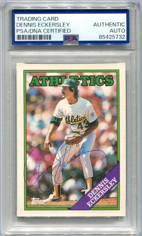 Dennis Eckersley 1988 Topps #72 PSA Auto Authentic Autographed Card