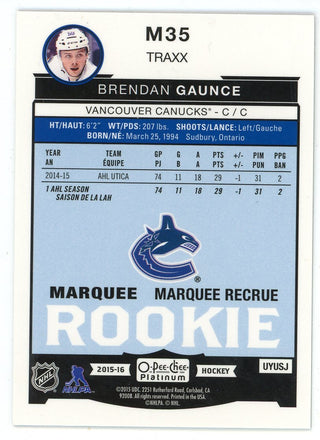 Brendan Gaunce 2015 O-Pee-Chee Platinum Rookie #M35