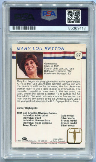 Mary Lou Retton Autographed 1991 U.S. Olympic Hall of Fame Card PSA/DNA Certified