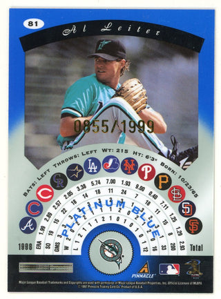 Al Leiter 1997 Pinnacle Platinum Blue #81