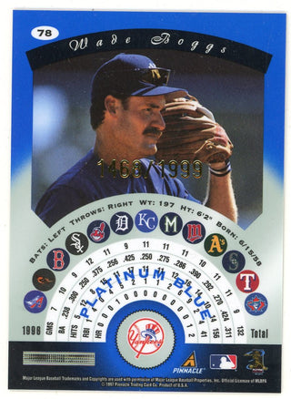 Wade Boggs 1997 Pinnacle Platinum Blue #78