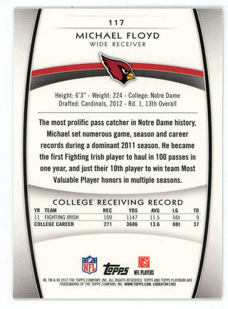 Michael Floyd 2012 Topps Platinum Rookie Card #117