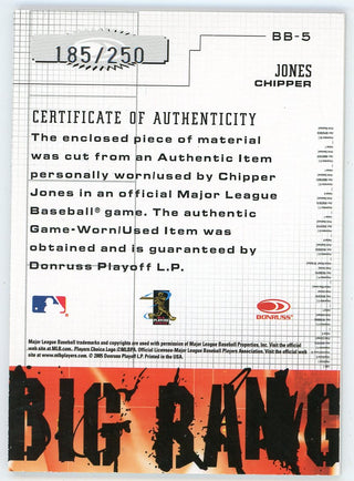 Chipper Jones 2005 Donruss Leather & Lumber Big Bang Patch Relic #BB-5