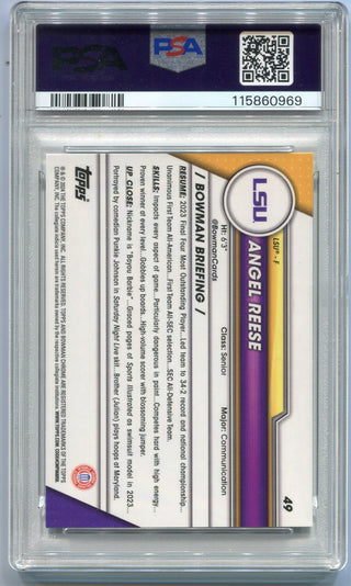 Angel Reese 2023 Bowman U Chrome RC #49 PSA Graded 10