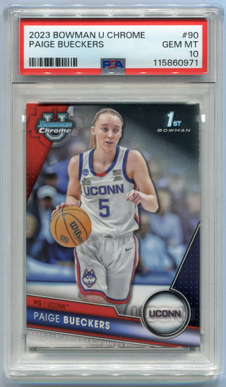 Paige Bueckers 2023 Bowman U Chrome RC #90 PSA Graded 10