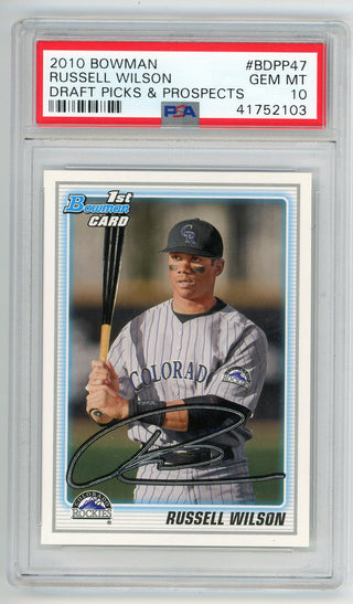 Russell Wilson 2010 Bowman Draft Picks & Prospects #BDPP47 PSA MT 10