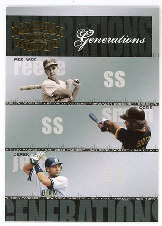 Pee Wee Reese/ Ozzie Smith/ Derek Jeter 2004 Donruss Throwback Threads Generations #G-26