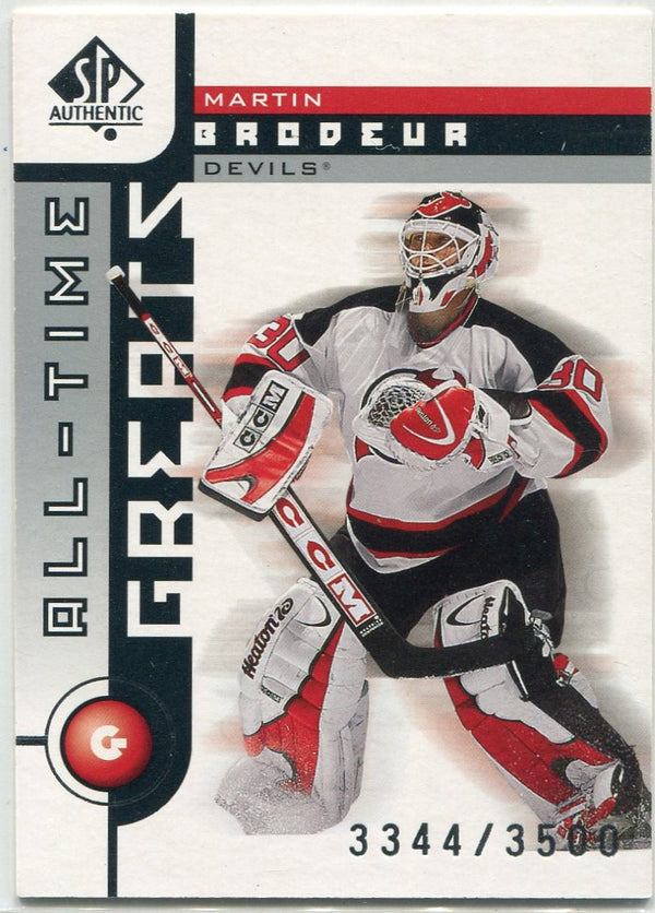 Martin Brodeur 2001 - 2002 Upper Deck SP Authentic Card #102 3344/3500