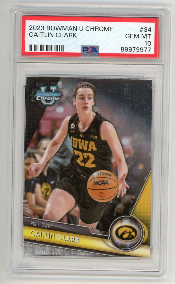 Caitlin Clark 2023 Topps Bowman U Chrome #34 PSA 10