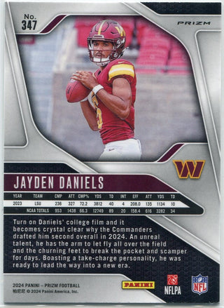 Jayden Daniels 2024 Panini Prizm Silver Prizm RC #347