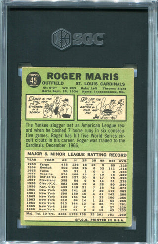 Bob Clemente 1967 Topps #160 SGC 4 Card