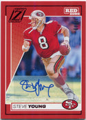 Steve Young 2024 Panini Zenith Red Zone AUTO Red Parallel Card #90 17/49
