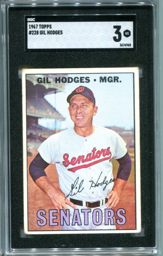 Gil Hodges 1967 Topps #228 Card SGC 3