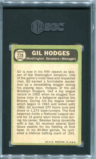 Gil Hodges 1967 Topps #228 Card SGC 3