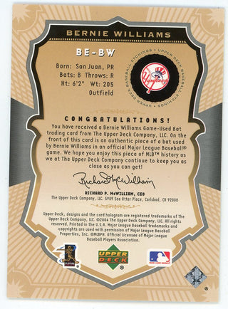 Bernie Williams 2004 Upper Deck Etchings Green Bat Relic #BE-BW