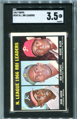 N.L RBI Leaders 1967 Topps #242 SGC 3.5 Card