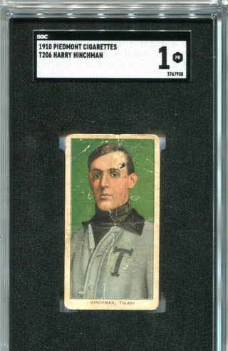 1910 Piedmont Cigarettes T206 Harry Hinchman SGC 1 PR Card