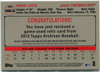 Johnny Cueto 2012 Topps Archives Jersey Card #56R-JC