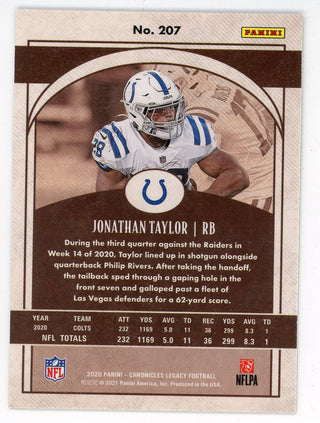 Jonathan Taylor 2020 Panini Chronicles Legacy Rookie Card #207