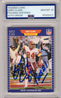 Gary Clark 1989 Topps #424 Autographed Card PSA GEM MT 10 Card