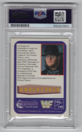 Undertaker Autographed 1991 WF Merlin #103 Card PSA Auto Grade GEM MT 10