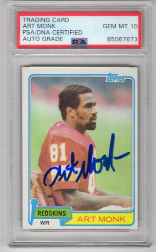 Art Monk 1981 Topps #194 PSA Auto Grade GEM MT 10 Card