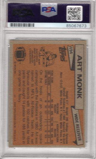 Art Monk 1981 Topps #194 PSA Auto Grade GEM MT 10 Card