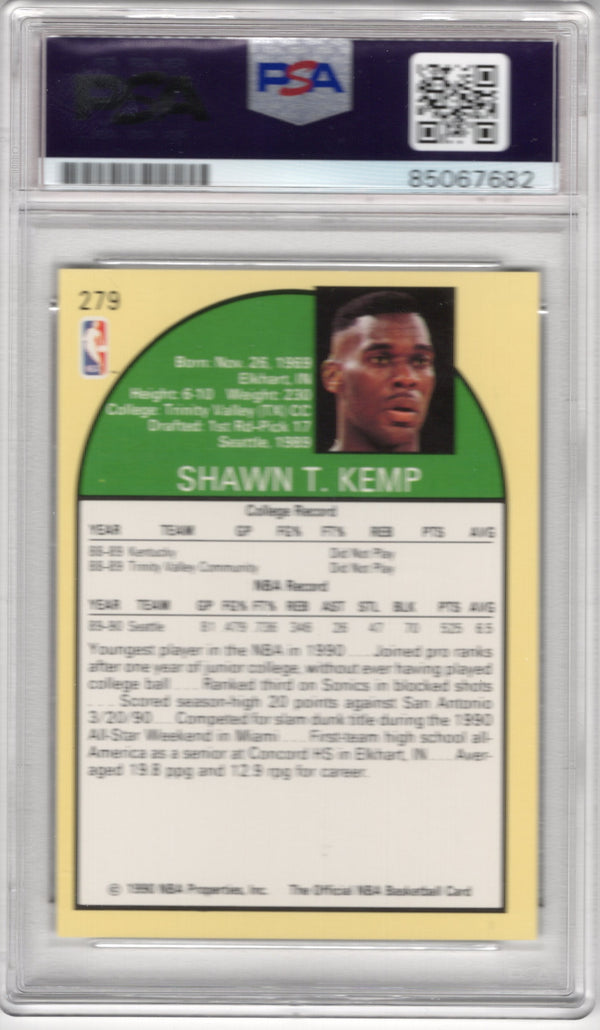 Shawn Kemp 1990 NBA Hoops #279 PSA Authentic Autographed Card