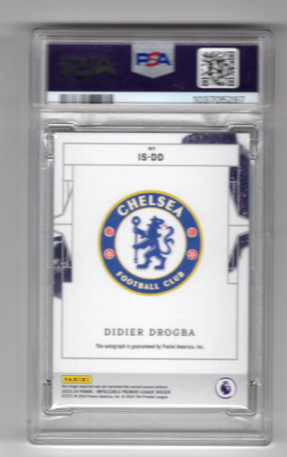 Didier Drogba 2023-24  Impeccable Stars Autograph-Silver P/L #ISDD PSA 9 Auto