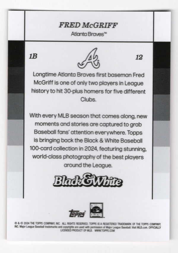 Fred McGriff 2024 Topps Black & White #12 Card /10