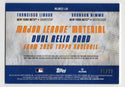 Francisco Lindor & Brandon Nimmo 2025 Topps #MLMD2LN Dual Relic Card /99