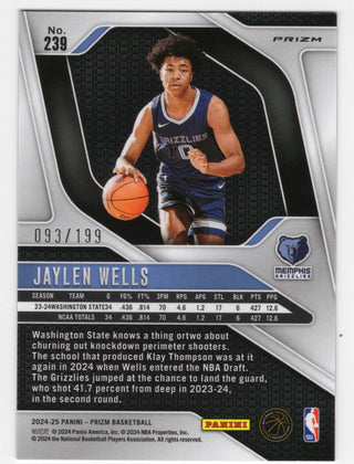 Jaylen Wells  2024 Panini Prizm Blue #239 /199 Card