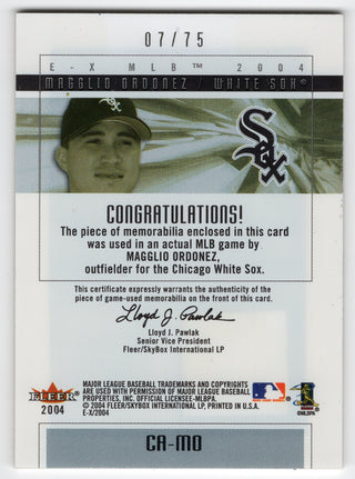 Magglio Ordonez 2004 Fleer Clearly Authentics Patch #CAMO /75 Card