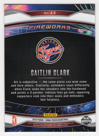 Caitlin Clark 2024 Panini Prizm #13 Fireworks Card