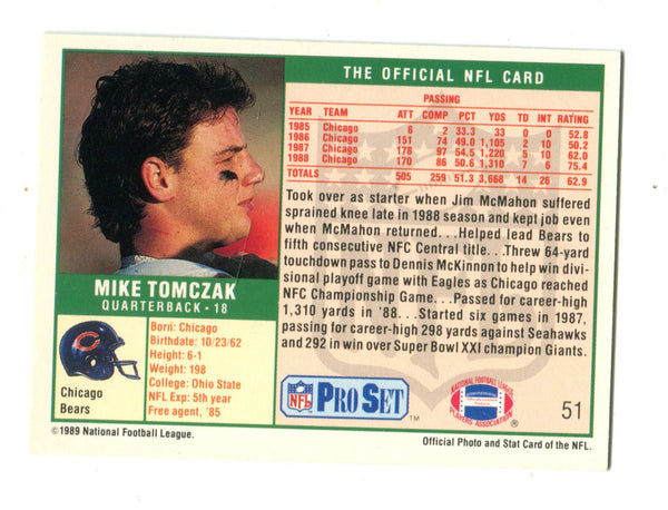 Mike Tomczak 1989 #51 Autographed Card