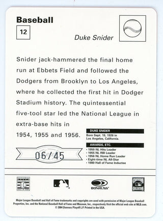 Duke Snider 2004 Donruss Card #12