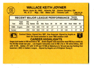 Wally Joyner 1987 Leaf Donruss #135 Autographed Card