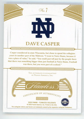 Dave Casper 2020 Panini Flawless Autographed #7