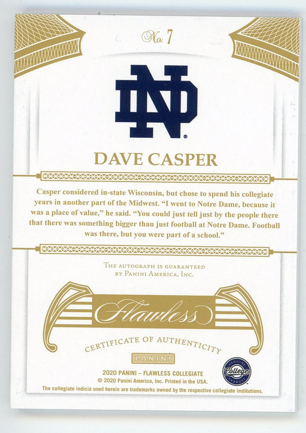 Dave Casper 2020 Panini Flawless Autographed #7