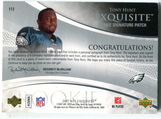 Tony Hunt 2007 Upper Deck Exquisite #112  Autographed Jersey Card