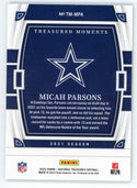 Micah Parsons 2022 Panini National Treasures Treasured Moments #TM-MPA