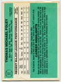 Tom Foley 1984 Donruss Autographed Card