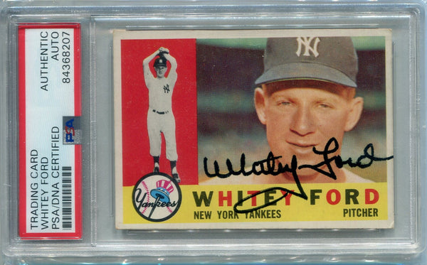 Whitey Ford 1960 Topps Autographed Card PSA Authenticated