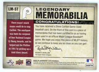 Steve Carlton 2008 Upper Deck Legendary Memorabilia Bat Relic #LM-ST