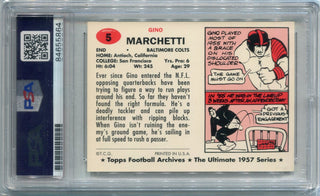 Gino Marchetti 1957 Topps Reprint Autographed Card #5 PSA Authenticated