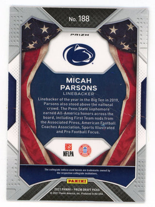 Micah Parsons 2021 Panini Prizm All Americans RC #188