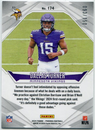 Dallas Turner 2024 Panini Phoenix NFL Shield Parallel RC #174 93/150