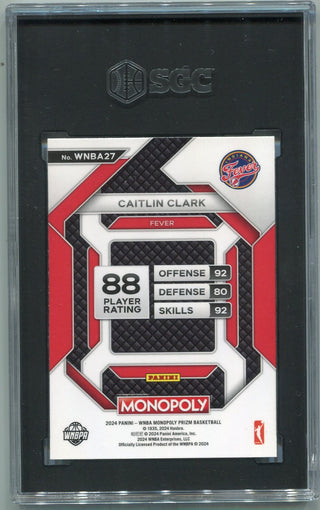Caitlin Clark 2024 Panini WNBA Prizm Monopoly RC #WNBA27 SGC Graded 10